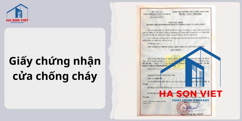 Hình ảnh giấy chứng nhận cửa chống cháy