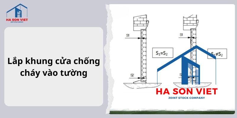 Lắp đặt khung cửa chống cháy vào tường
