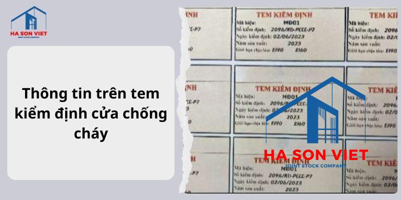 Thông tin trên tem kiểm định cửa chống cháy